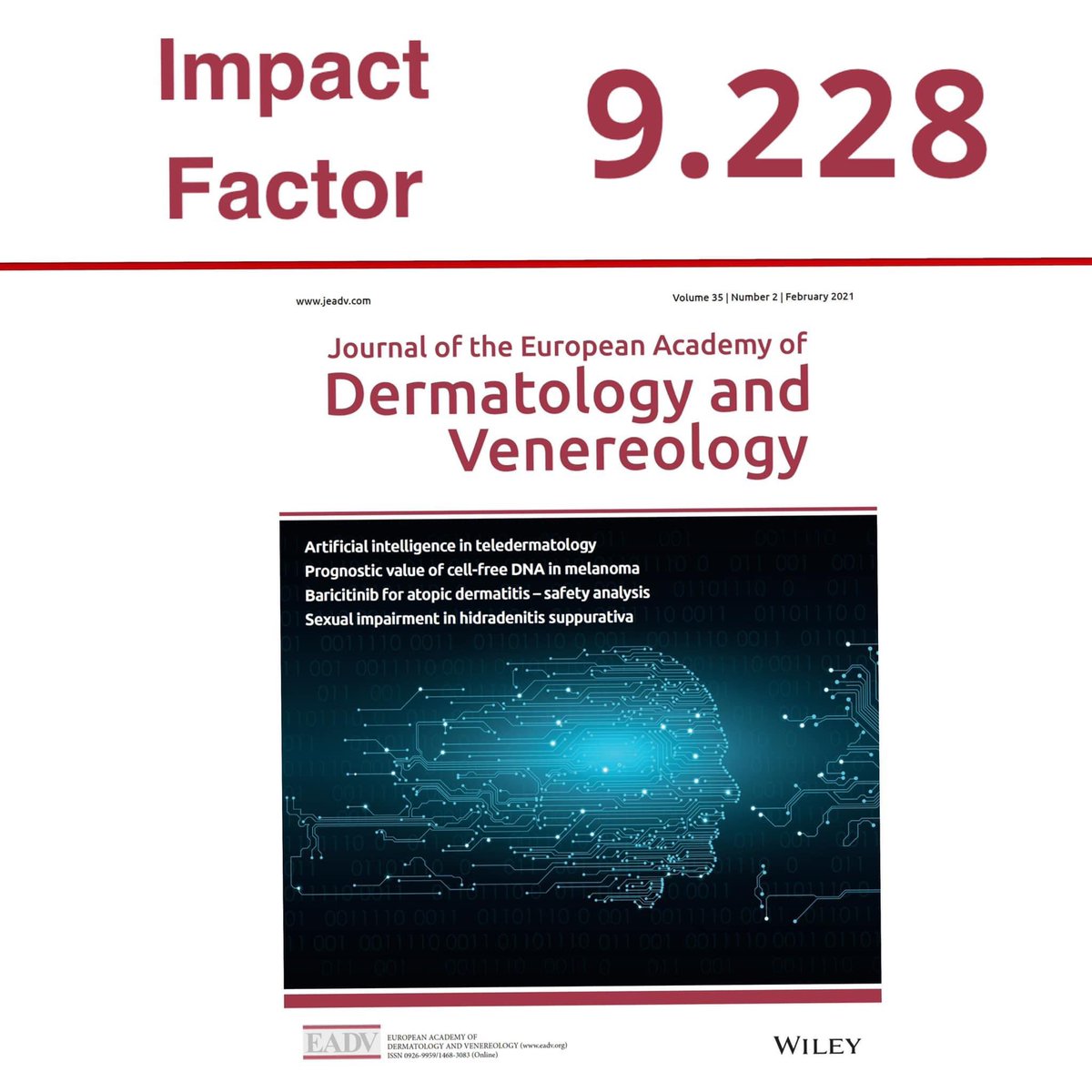 Highest ever Impact Factor of the <a href="/TheJEADV/">JEADV</a> ! 
Congratulations to the coordinators, prof. Johannes Ring and Asao Sarukawa &amp; Teams.
It’s an honor to be part of the group!