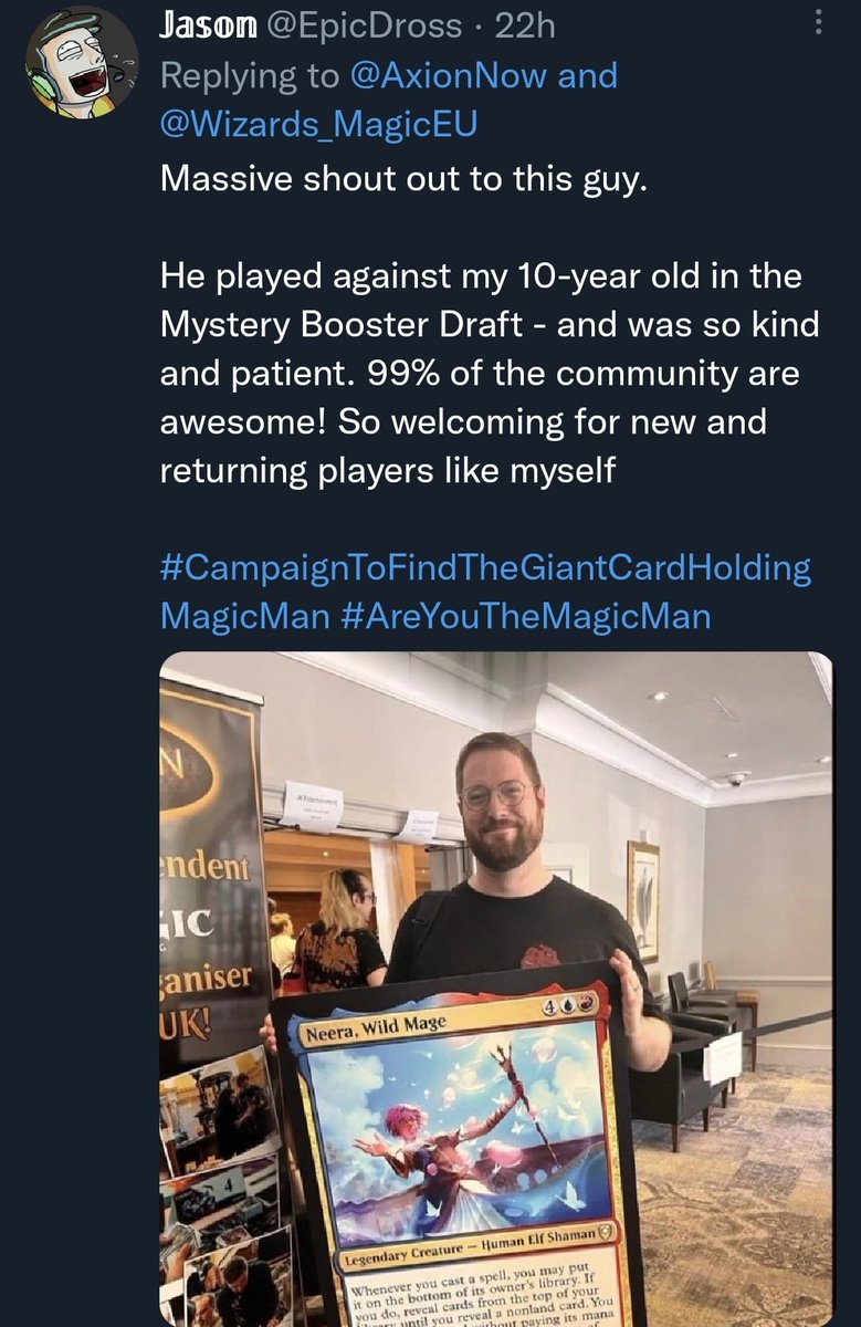 TheDominatorMTG's tweet photo. Story in Four parts🤯 Huge thanks to @EpicDross for shouting me out, plus @Wizards_MagicEU for this beautiful foil rare sheet, definitely going on the wall! Also @AxionNow for hosting the event where it all took place. Can't wait for more commandfests! #MTG #commandfestbirmingham https://t.co/GiKWrbKAg3