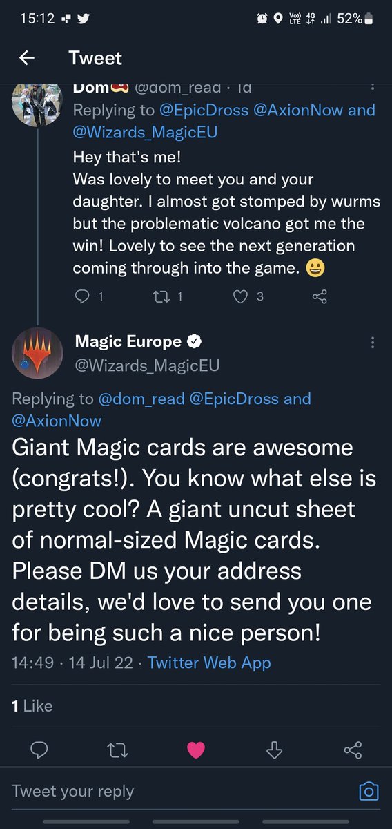 TheDominatorMTG's tweet photo. Story in Four parts🤯 Huge thanks to @EpicDross for shouting me out, plus @Wizards_MagicEU for this beautiful foil rare sheet, definitely going on the wall! Also @AxionNow for hosting the event where it all took place. Can't wait for more commandfests! #MTG #commandfestbirmingham https://t.co/GiKWrbKAg3