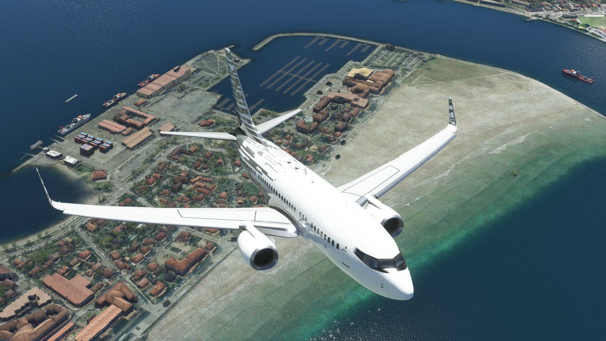 MaikelMcGiver's tweet image. Great scenery during departure from rwy 04 at San Sebastián Airport (LESO/EAS). You can see Plage d'Hendaye and one of many harbours in this area. #MSFS2020 #MSFlightSim #Flightsim #Aircraft #PMDG #B737 #Boeing #Private #Vatsim #Aviation #Flying @MSFSofficial @PMDGSupport #Twitch