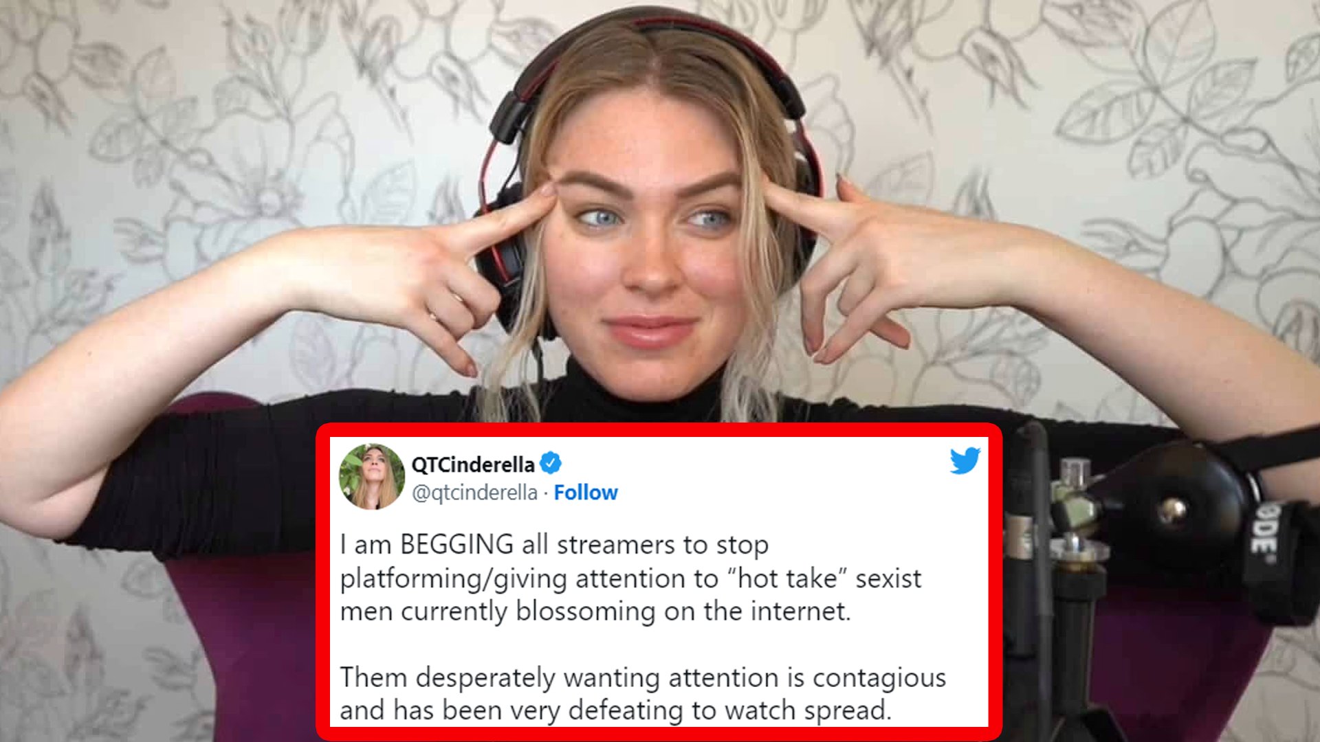 Dexerto on X: Twitch streamer @QTCinderella called on fellow streamers to  stop “giving attention” to controversial internet figures with  'misogynistic' takes  / X