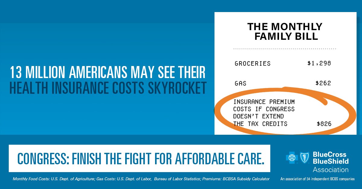 Health insurance premiums will hit harder than inflation if Congress doesn’t extend premium tax credits. Americans could see their premiums rise more than 20%, all while grocery &amp; gas prices remain high. Learn more: bcbsa.co/6013j1KyV