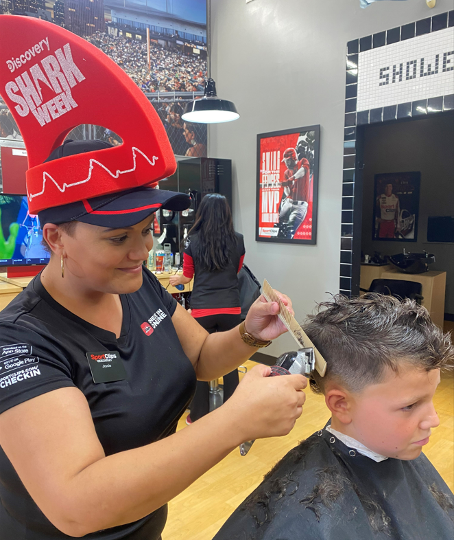 SportClips's tweet photo. You know it’s officially summer once @sharkweek comes on.  We could not be more excited to enjoy a full week of nonstop shark action on @discovery.
 
Here at Sport Clips, we plan on watching #sharkweek with you!  
 
Get your heart pumping for #sharkweek 🦈🦈
 #sportclips #MVP https://t.co/kEzRYiKGBg