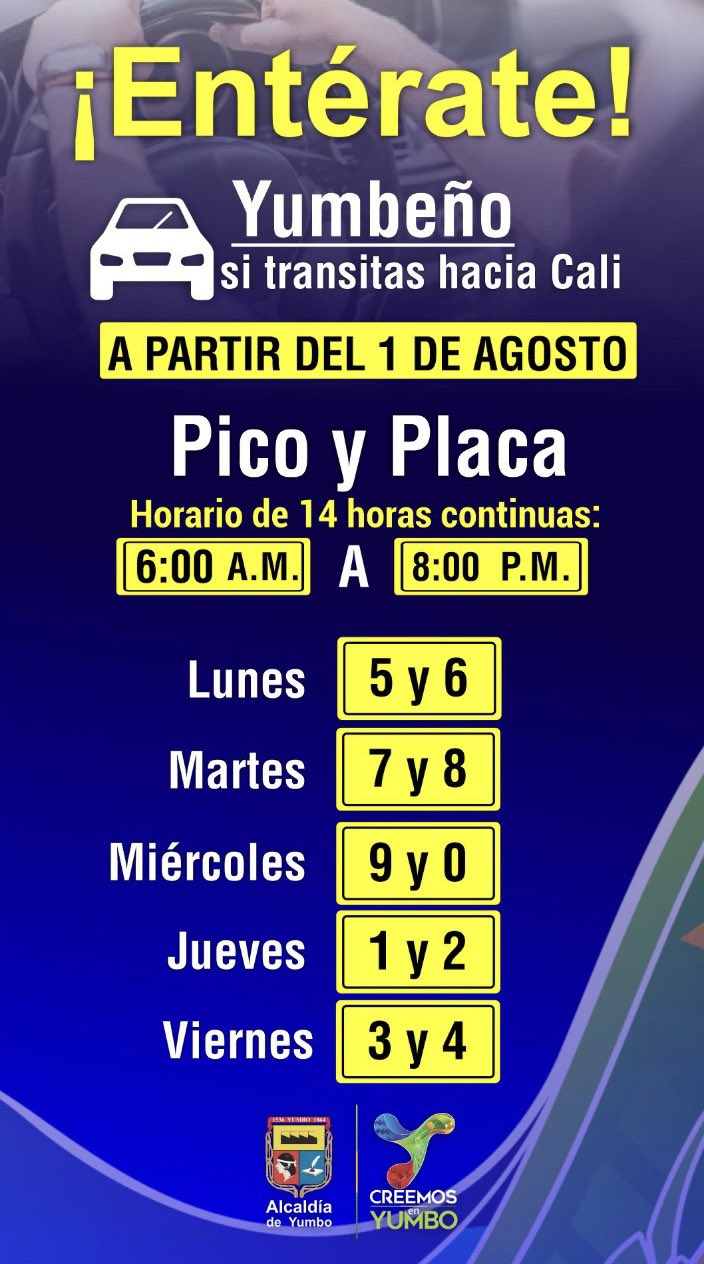 Alcaldía Yumbo on Twitter "¡Atención Yumbeño! Conoce la rotación del