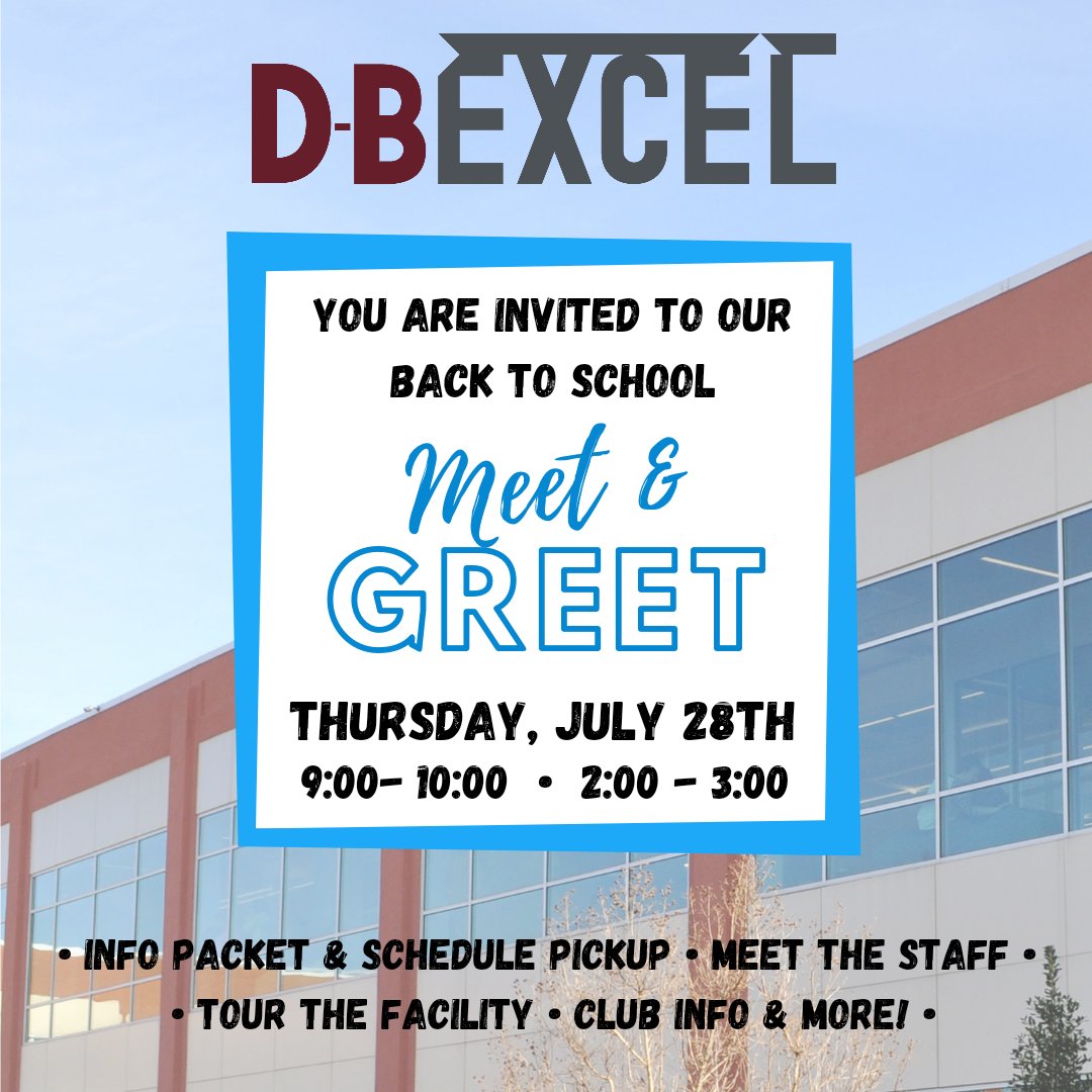 📢: Please join us on ➡️July 28th⬅️ for one of our Welcome Back to School ⭐Meet &amp; Greet⭐ sessions! We can't wait to see you!
