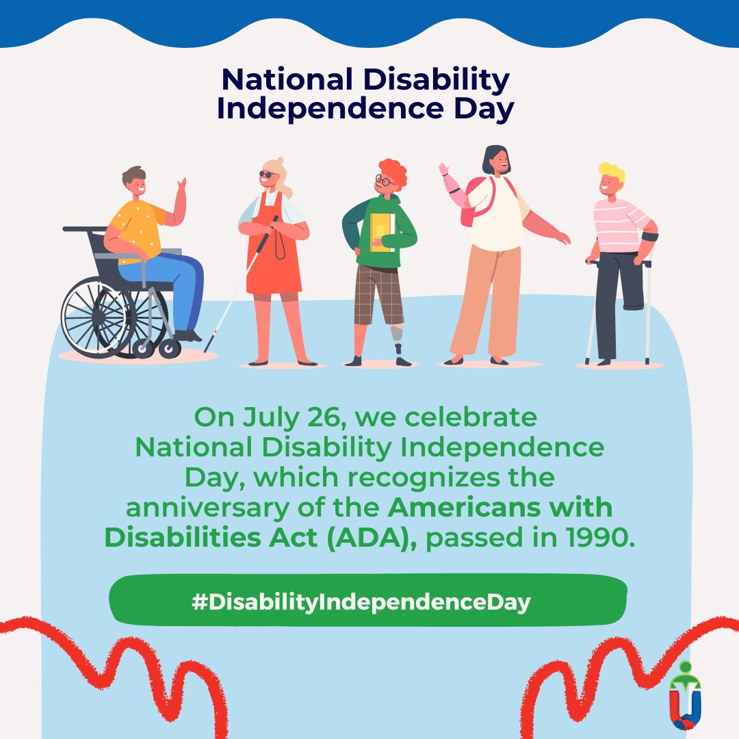 OYUnited's tweet image. Today we celebrate National Disability Independence Day. This day commemorates the day the Americans with Disabilities Act (ADA) was signed into law on July 26, 1990. Disability Pride Month occurs in the United States every July. #DisabilityIndependenceDay #Oyunited