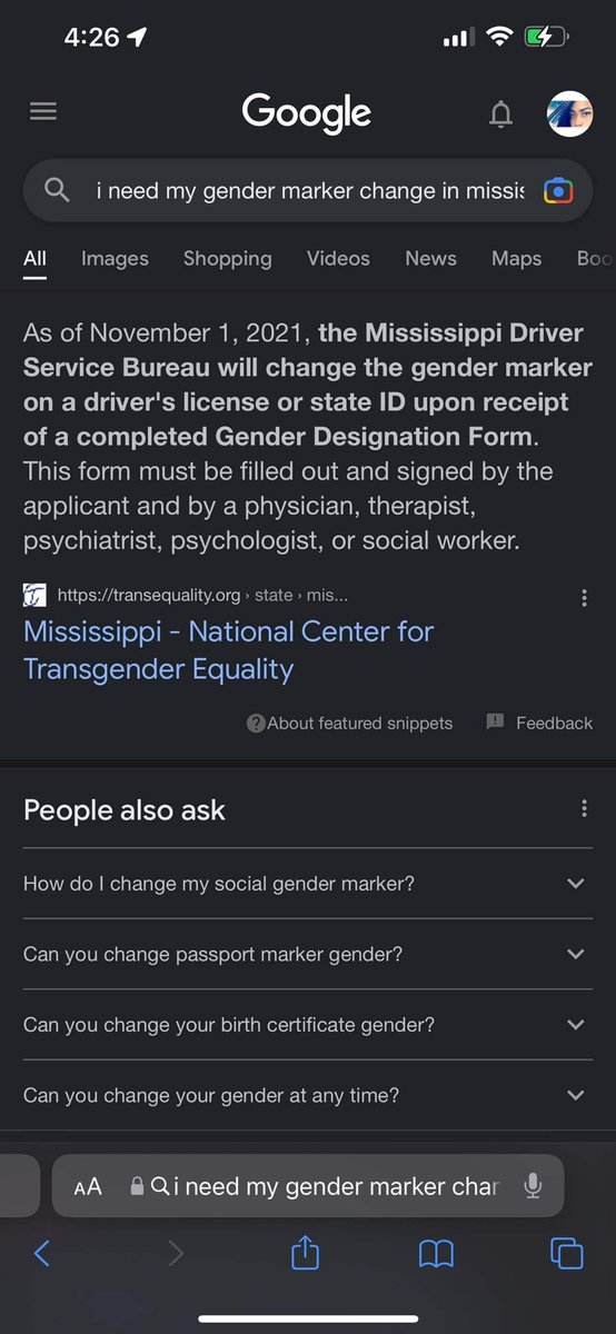 BackusKandis's tweet photo. Finally transgender people can show up as their authentic selves in MS. https://t.co/sxhOz3FW7N
