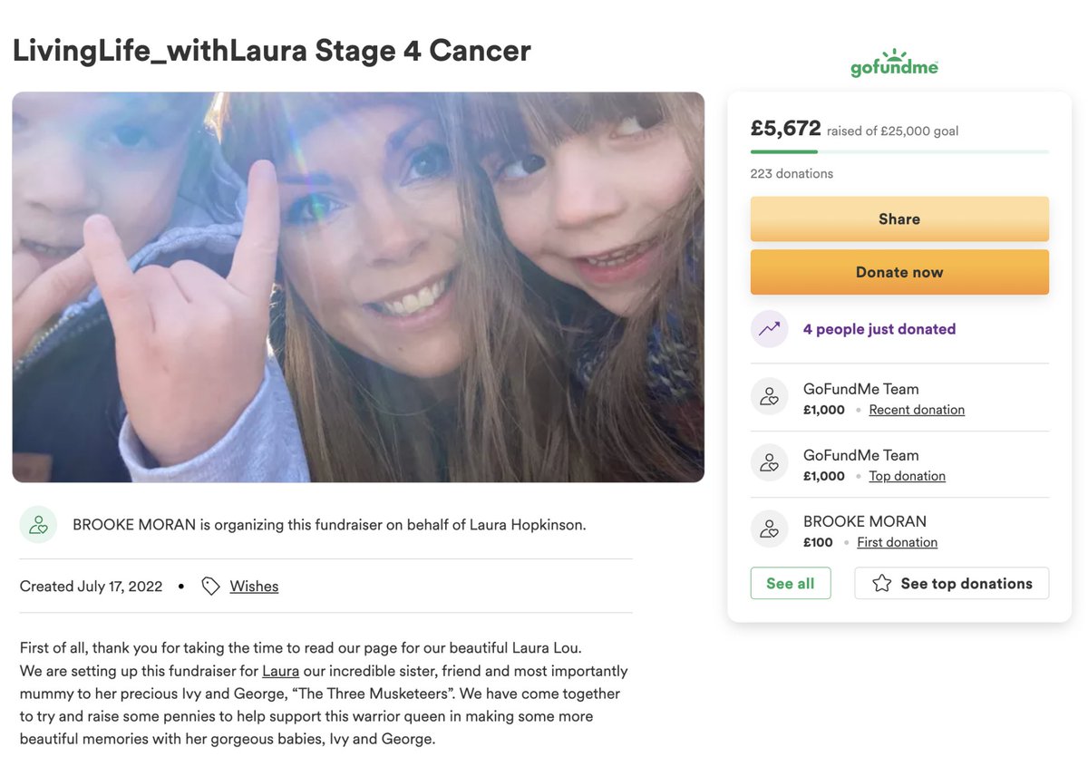 Melanie Shaha and her son, Matt, did not have a GoFundMe for their cause—but we were so inspired by their story, we've made a £1,000 donation to a GoFundMe for another mom who is battling cancer. #GoFundMeGivesBack