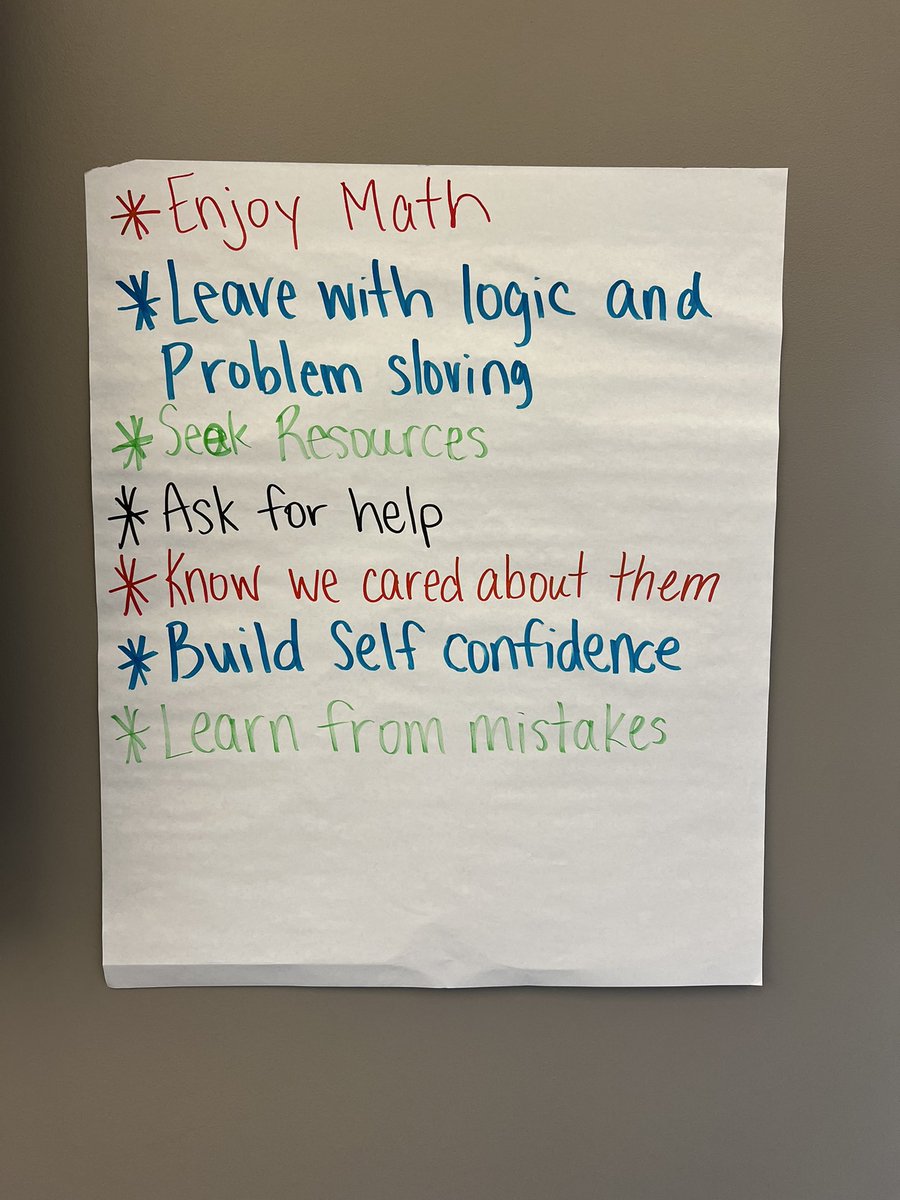 kthomas616's tweet photo. Yesterday at @ROESEVENTEEN we talked about long term goals for our mathematicians (students). Interestingly enough, none of the teachers said “know the standard algorithm” or “master every standard.” Instead the focus was on connections, perseverance, and enjoying math!! 😍 #math https://t.co/vRQ5ApA70q