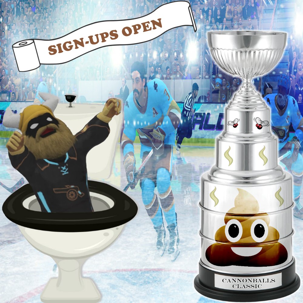 Announcing..

The CANNONBALL CLASSIC!

We will be putting together a Draft Tournament starting on AUG 3RD! Hosted by <a href="/EASHLCC/">EASHL Colon Cannonballs</a> 💩

The Tourney will be 3 weeks long with Pool play and Playoffs (BO3).

SIGN UP before AUG 1!
Head over to #drafttourneysignups
🔗discord.gg/BKvEnkyz