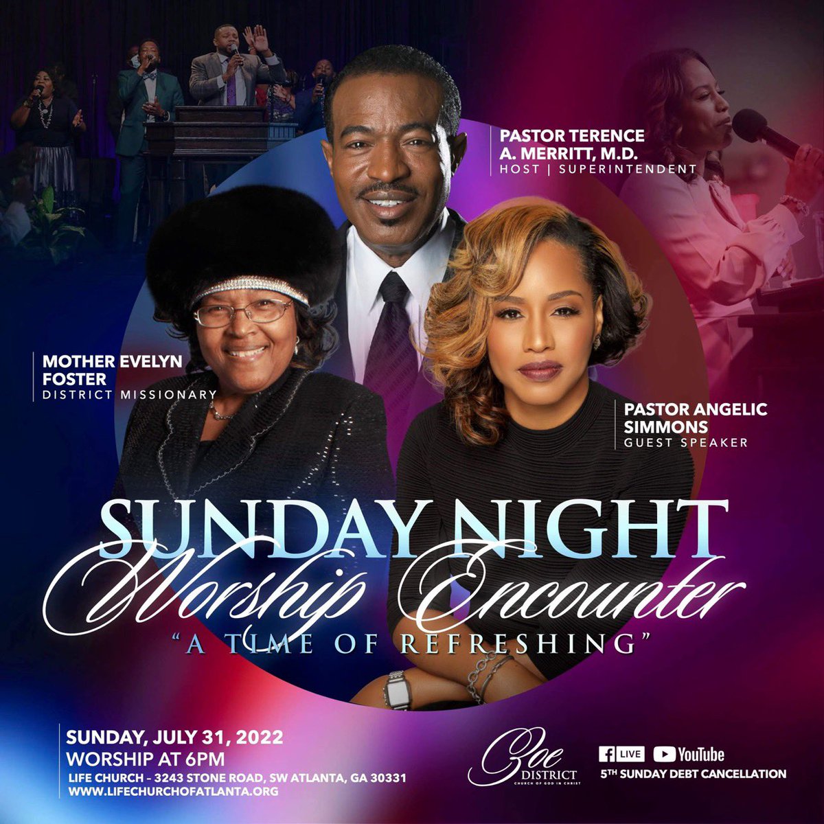bestlifeatl's tweet photo. Join Pastor Terence A. Merritt, M.D., and special guest, Pastor Angelic Simmons for a powerful evening worship encounter this Sunday, July 31, at 6pm!

#LIFEChurchATL #Church https://t.co/DGnyLJccQH