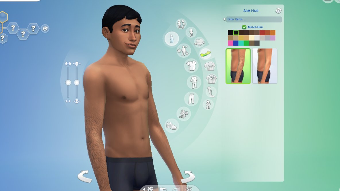 icybluotaku's tweet photo. We waited almost 8 years for body hair to make a comeback in TS4 and that's it? I was expecting a lot more, especially considering that modders made body hair years ago, and they had a lot more variety. @TheSims #thesims #ts4 https://t.co/wgISZlpCD4