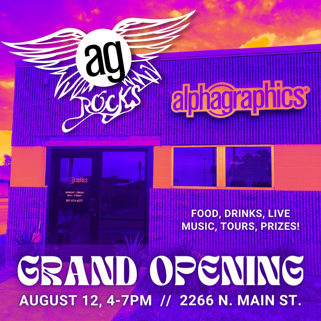 AlphaWyo's tweet photo. Join us for our Grand Opening on August 12th! https://t.co/1nqg5SpWtB