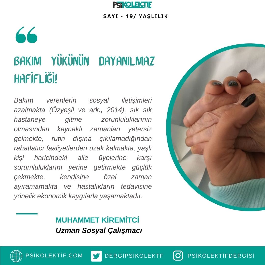 Psikolektif Dergisi (@dergipsikolektf) on Twitter photo Uzman Sosyal Çalışmacı Muhammet Kiremitci (<a href="/shukiremitci/">Muhammet KİREMİTCİ</a>) yaşlılık sayımızda sizler için "Bakım Yükünün Dayanılmaz Hafifliği!" yazısını kaleme aldı.
Keyifli okumalar dileriz 🤗
psikolektif.com/psikolektif-de… Uzman Sosyal Çalışmacı Muhammet Kiremitci (<a href="/shukiremitci/">Muhammet KİREMİTCİ</a>) yaşlılık sayımızda sizler için "Bakım Yükünün Dayanılmaz Hafifliği!" yazısını kaleme aldı.
Keyifli okumalar dileriz 🤗
psikolektif.com/psikolektif-de…