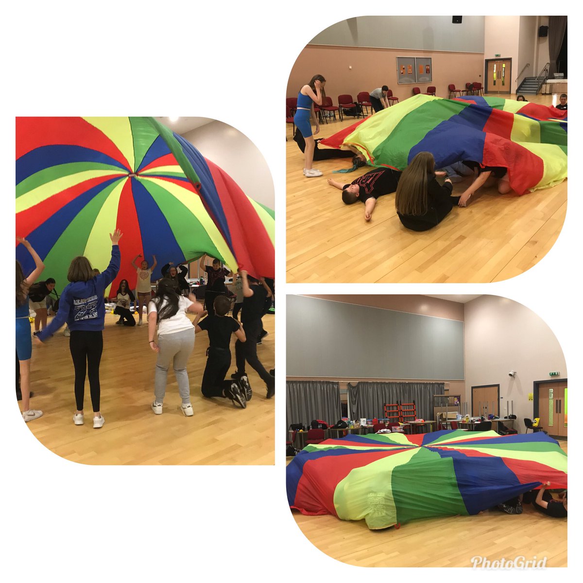 StAmbroseBucha1's tweet photo. Day 1 of Summer Sizzler @stambrosehigh Parachute games/ team building/ ice breakers/ sports/ arts and crafts and much much more! #bringonday2 #positivetransition #movingonup https://t.co/vBIl0KP3DI