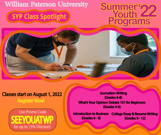 WP Youth Programs (@wpyouthprograms) on Twitter photo Are you guys excited about our new SYP CLASS SPOTLIGHT of the week?!?!?!
If yes, it is time for you to check out our fabulous program offering for this summer.
Any questions?
Email us at youthprograms@wpunj.edu or give us a call at 973-720-3804
wpunj.edu/cpe/pre-colleg… Are you guys excited about our new SYP CLASS SPOTLIGHT of the week?!?!?!
If yes, it is time for you to check out our fabulous program offering for this summer.
Any questions?
Email us at youthprograms@wpunj.edu or give us a call at 973-720-3804
wpunj.edu/cpe/pre-colleg…
