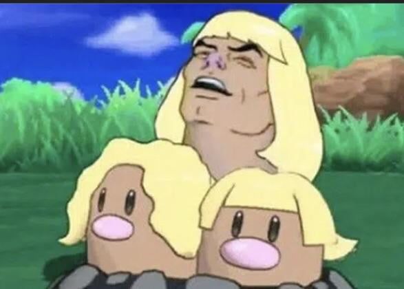 TenaciousDeeX's tweet photo. Dugtrio 🤪 #pokemon #pokemonmeme #HeMan #hemanmeme https://t.co/3BzaGQbXaW