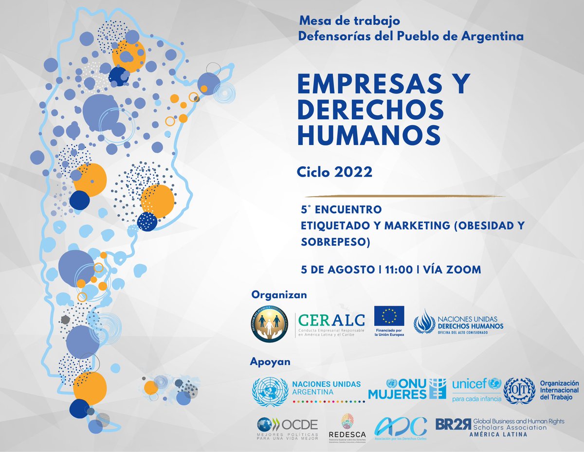 DPNArgentina's tweet photo. 📢El próximo 5/8, la @DPNArgentina y @UNICEFenEspanol realizarán el 5º Encuentro de la Mesa de Defensorías del Pueblo. El tema central será etiquetado y marketing (#obesidad y #sobrepeso).
🌐Inscribite acá 👉 https://t.co/mthezzl2Mz
#EmpresayDDHH #ProyectoCeralc https://t.co/nIZGcopJjs