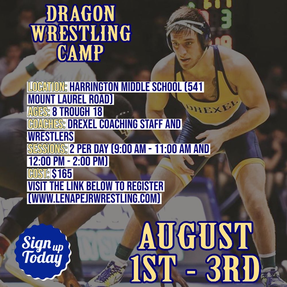 Our partners at @DrexelWrestling continue to bring the heat this summer! Their next camp is in New Jersey from August 1st - 3rd.