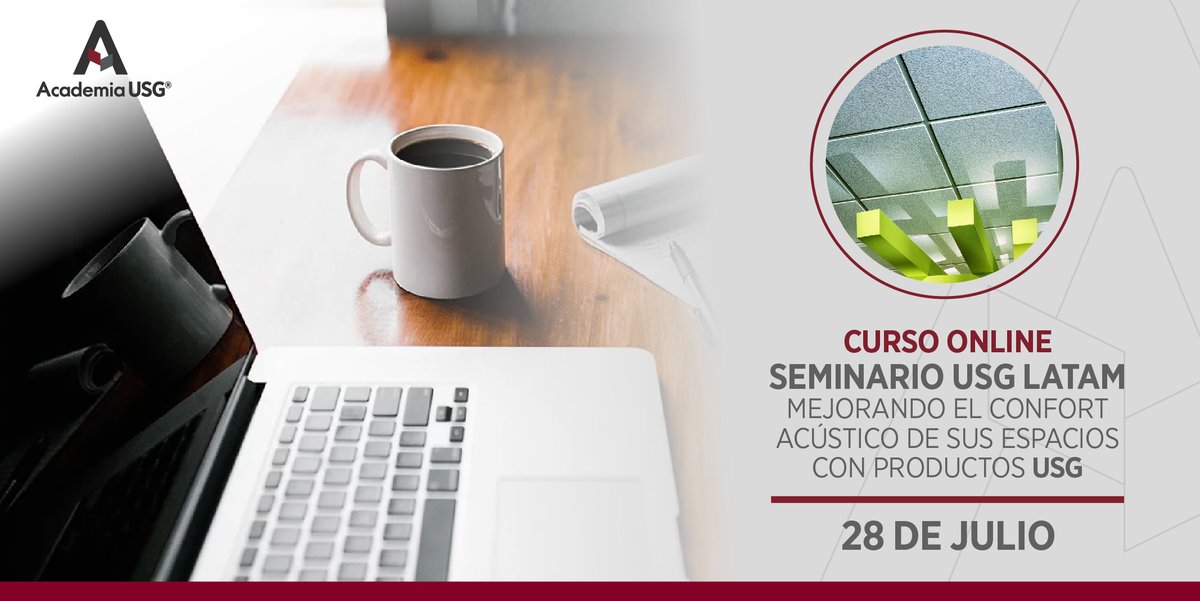 USGLatam's tweet photo. Aumenta y desarrolla tus habilidades y conocimientos en confort acústico para espacios diseñados con USG. Regístrate en #AcademiaUSG para el curso en línea: https://t.co/TGLjRWTSUH https://t.co/YsMvRsVC4P