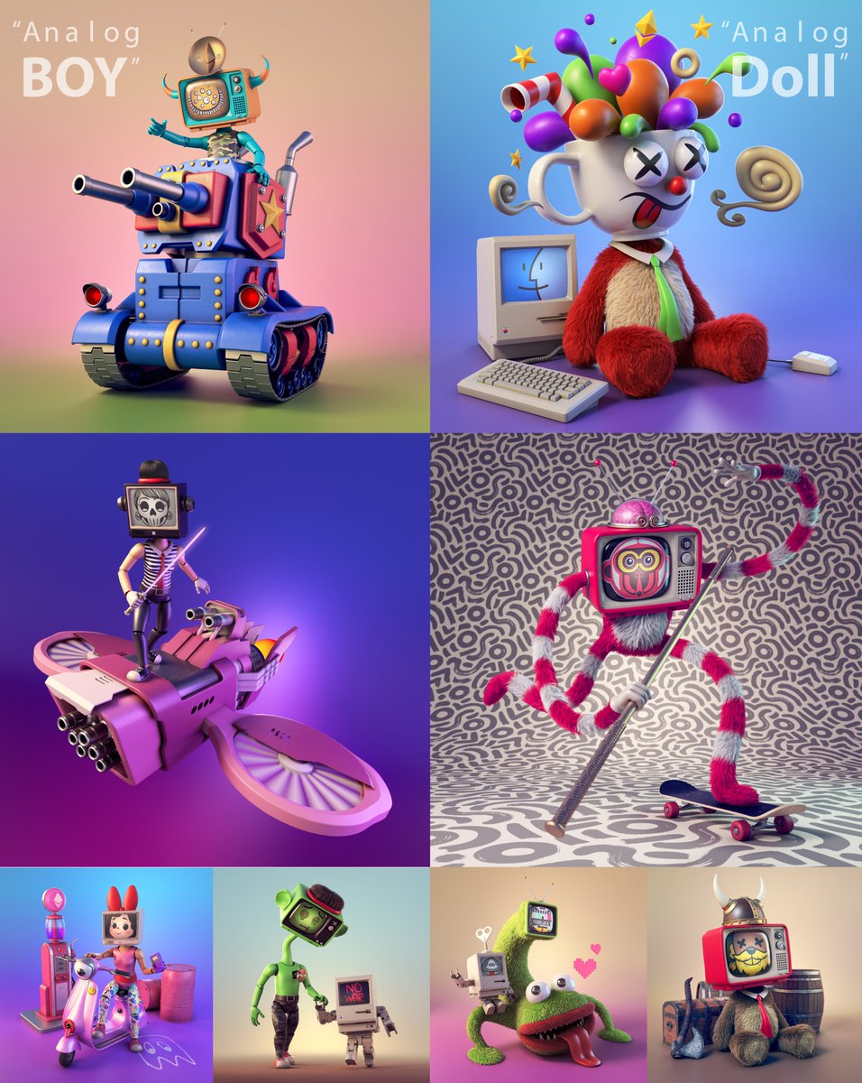 "Analog Boy &amp; Doll" memories of childhood TV
on <a href="/opensea/">OpenSea</a>📺👾👾👾
Let's have fun together.

opensea.io/collection/ana…

opensea.io/collection/ana…

#NFT #NFTCommunity #NFTdrop #nftart #OpenSeaNTF #NFTartists #Polygon #NFTJPN