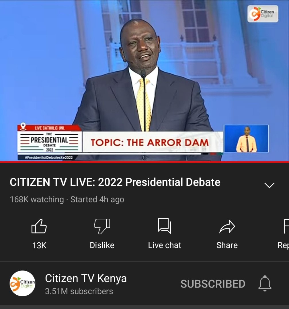 UDA diehards are the staunch followers of @citizentvkenya but the biased television betrays them every second.for the first time ,they are having more than 200k people streaming live. I give credit to @KTNNewsKE subscribe to their channel