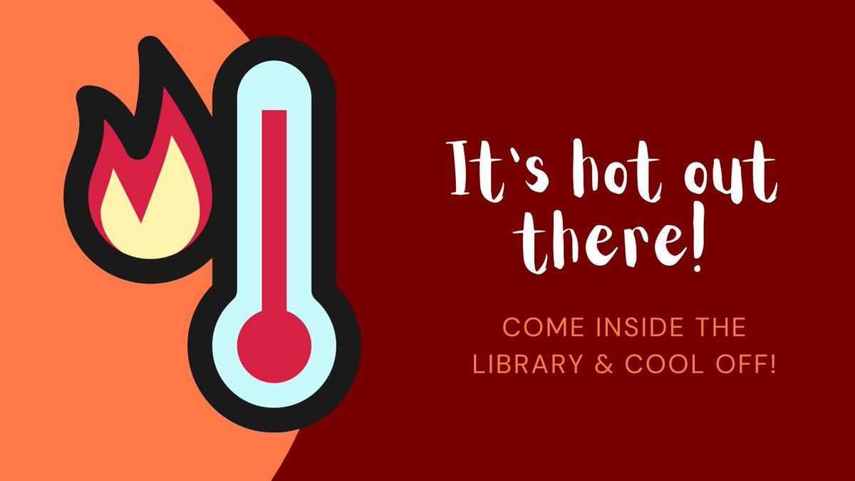VIULibrary's tweet image. During this heat wave, remember that our library spaces remain open for cooling off.