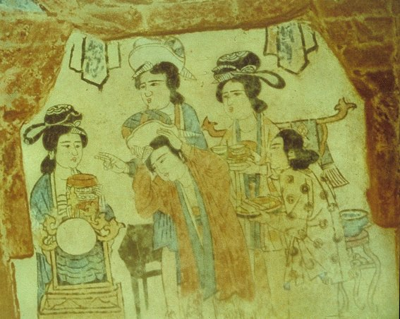 Peteto90's tweet image. For #TombTuesday I can't resist posting one of the most  vibrant tombs in premodern China, the 11th c. family tombs at Baisha (Henan province). Its murals are quite stunning and I always look forward to covering it in class. 😊