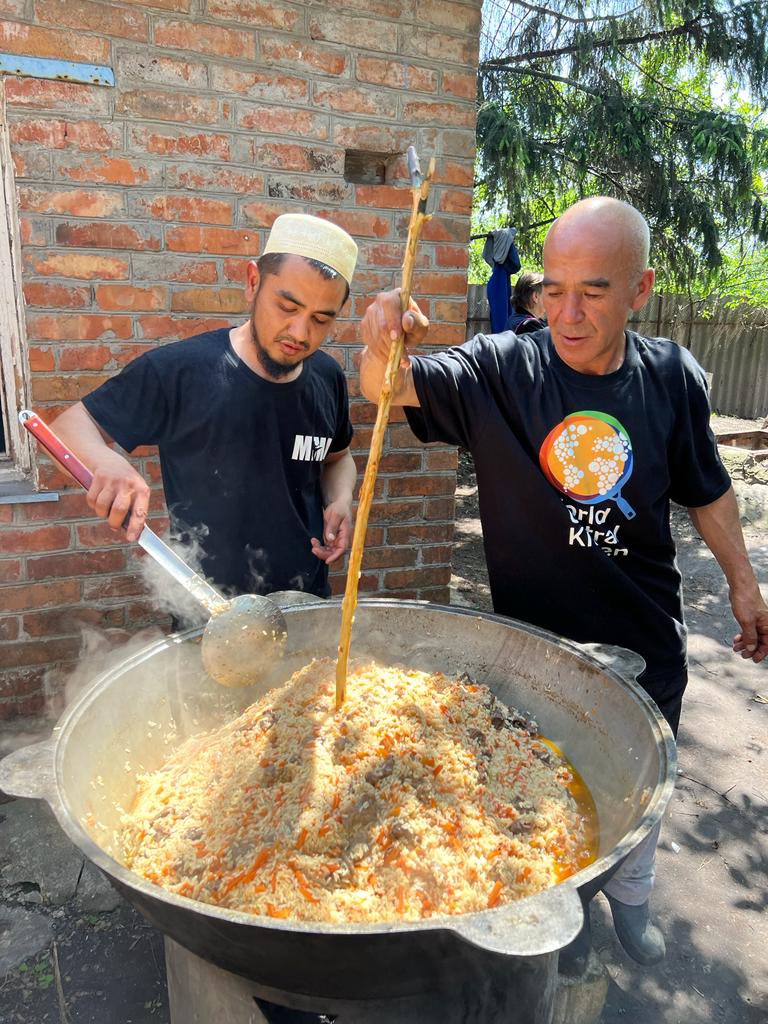 The hearts of the WCK team are heavy today as a friend &amp; incredible volunteer in his community in Chuhuiv was killed in yesterday's missile strike. WCK provided Sardor, pictured left, with ingredients to help him in his effort to cook for his neighbors—he will be deeply missed.💔