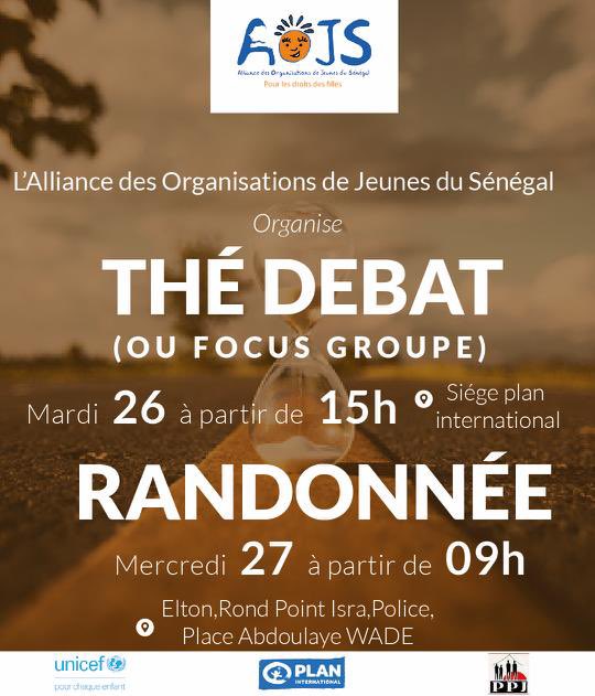 Ndar mo ayé tey ak souba 😁
L’Alliance des Organisations de Jeunes 🇸🇳 pour les droits des filles 👧🏾 est à Saint-Louis pour un focus et une randonnée demain à partir de 09h. 
Bravo aux jeunes de Saint-Louis. 

Vous pouvez suivre le focus groupe ici 👉🏾 fb.watch/evVaexTnJh/