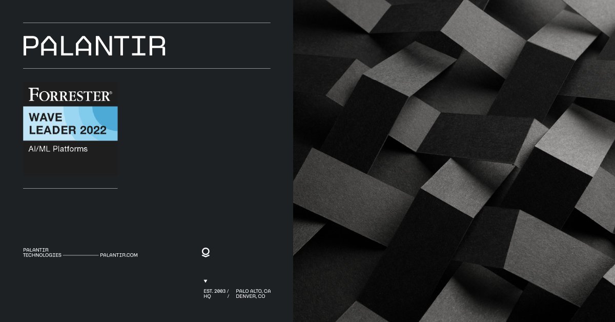 #Palantir Foundry was recognized as a Leader in The Forrester Wave™: AI/ML Platforms, Q3 2022, and received the highest possible scores in the product vision, performance, market approach, and applications criteria. 

See the full report: bit.ly/3aEZ3vp