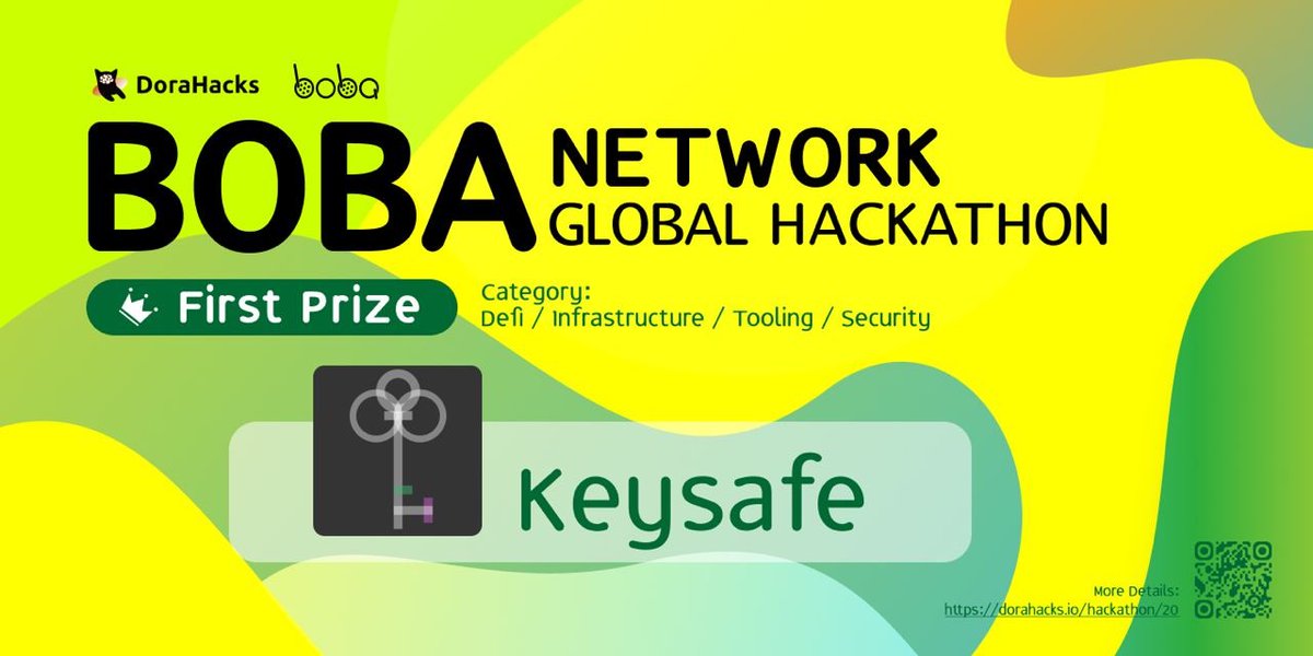 KeysafeProtocol's tweet image. We are excited to win the 1st Prize in the Boba Network x DoraHacks hackathon!

We&apos;re humbled to thank @bobanetwork @DoraHacks  for hosting this amazing hackathon and all community members for your support! 

Check the result👇
dorahacks.io/blog/announcem…