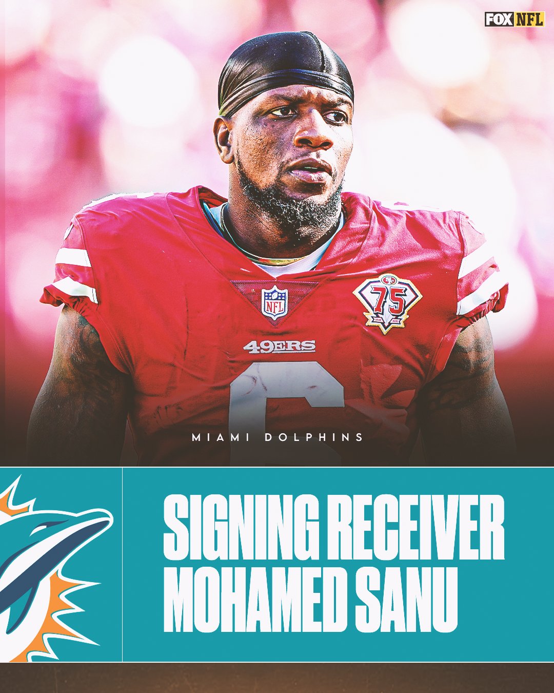 FOX Sports: NFL on X: 'The #Dolphins are signing veteran WR Mohamed Sanu,  per multiple reports.  / X