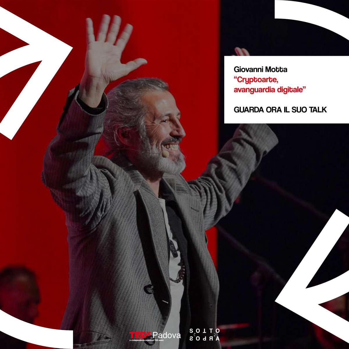 TEDxPadova's tweet image. &quot;Il fatto che il più alto numero di persone possibile possa entrare in contatto con il mio lavoro o anche possederne un solo pezzettino è per me di fondamentale importanza.&quot;

@mottagio1971 ci accompagna nella sua arte, la cryptoarte
 
👉🏻  bit.ly/3PB0oT7  

#Sottosopra