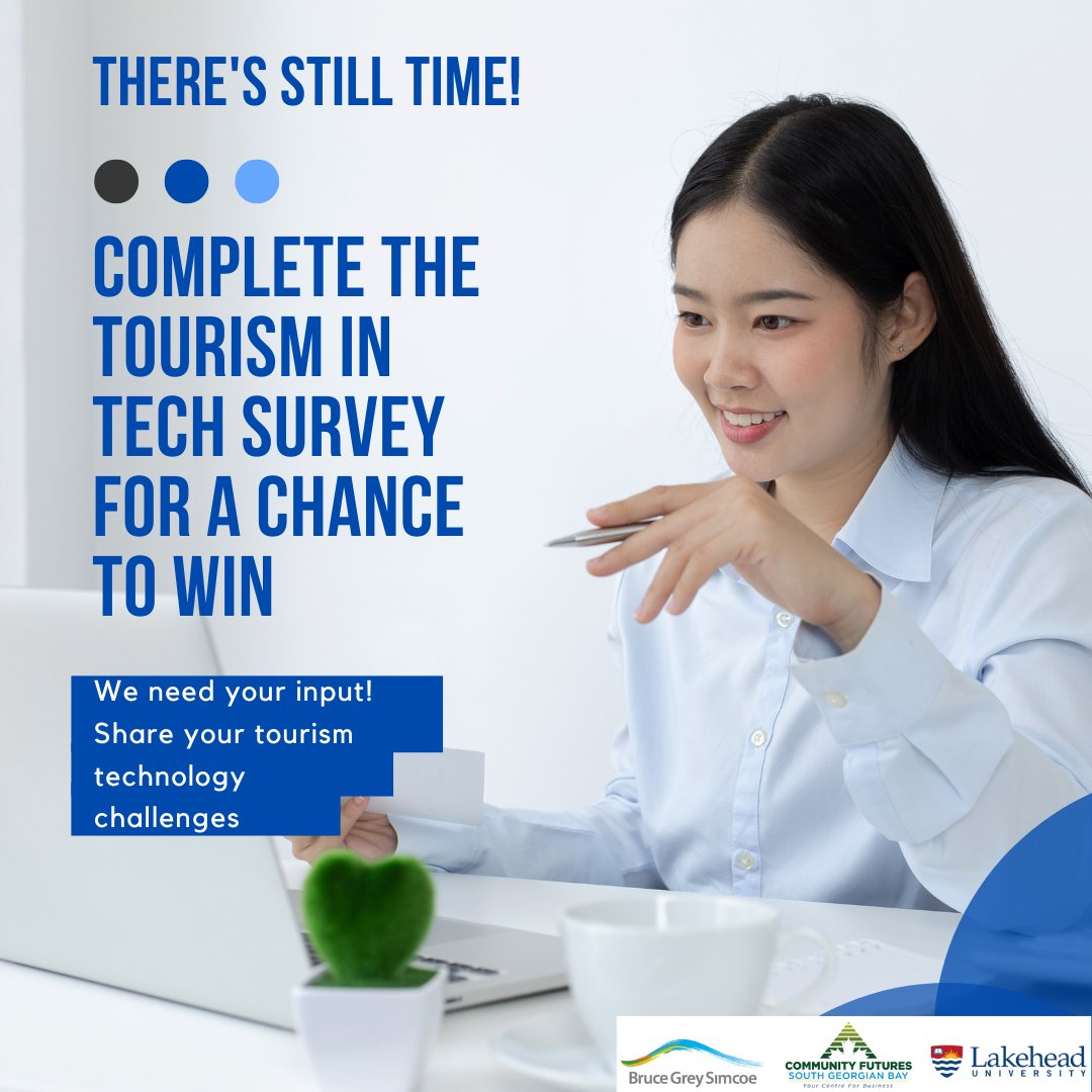 RTO7Connection's tweet photo. Still time to complete the Tourism in Tech survey for a chance to win 1 of 5 $100 Visa cards! With Lakehead University, #T3Accelerator is researching IT tools used by small business tourism operators in RTO7 to identify gaps, challenges & more. Survey link https://t.co/gtxLF7Vmbp https://t.co/BV26df7a6M