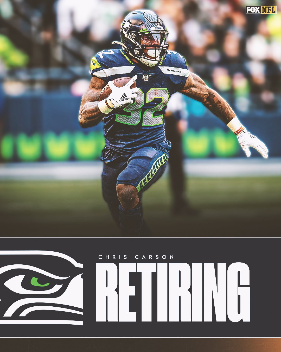 FOX Sports: NFL on Twitter: "Seahawks RB Chris Carson has decided to retire  from football at the age of 27. https://t.co/Ib0JhnWf8q" / Twitter