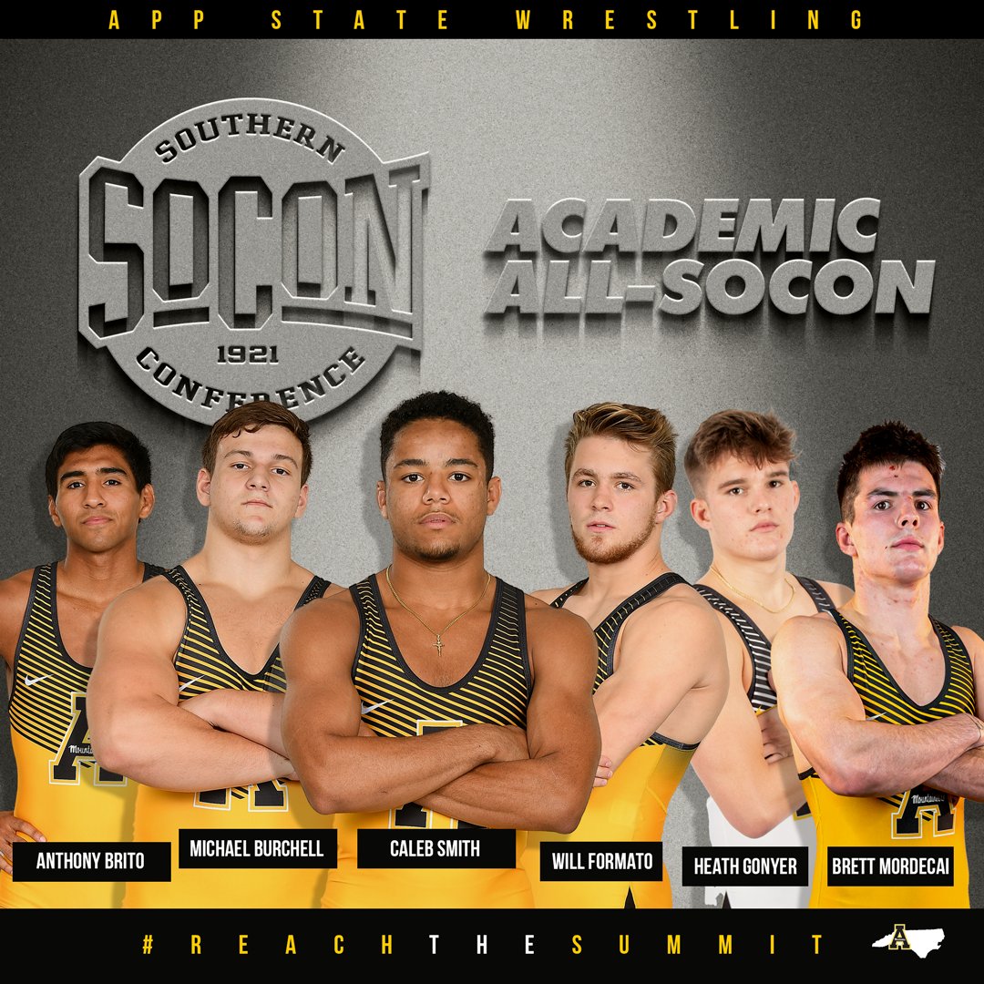 The SoCon announced its Academic All-Conference teams today, and App State led the way with 6️⃣ wrestlers honored!

#ReAchTheSummit