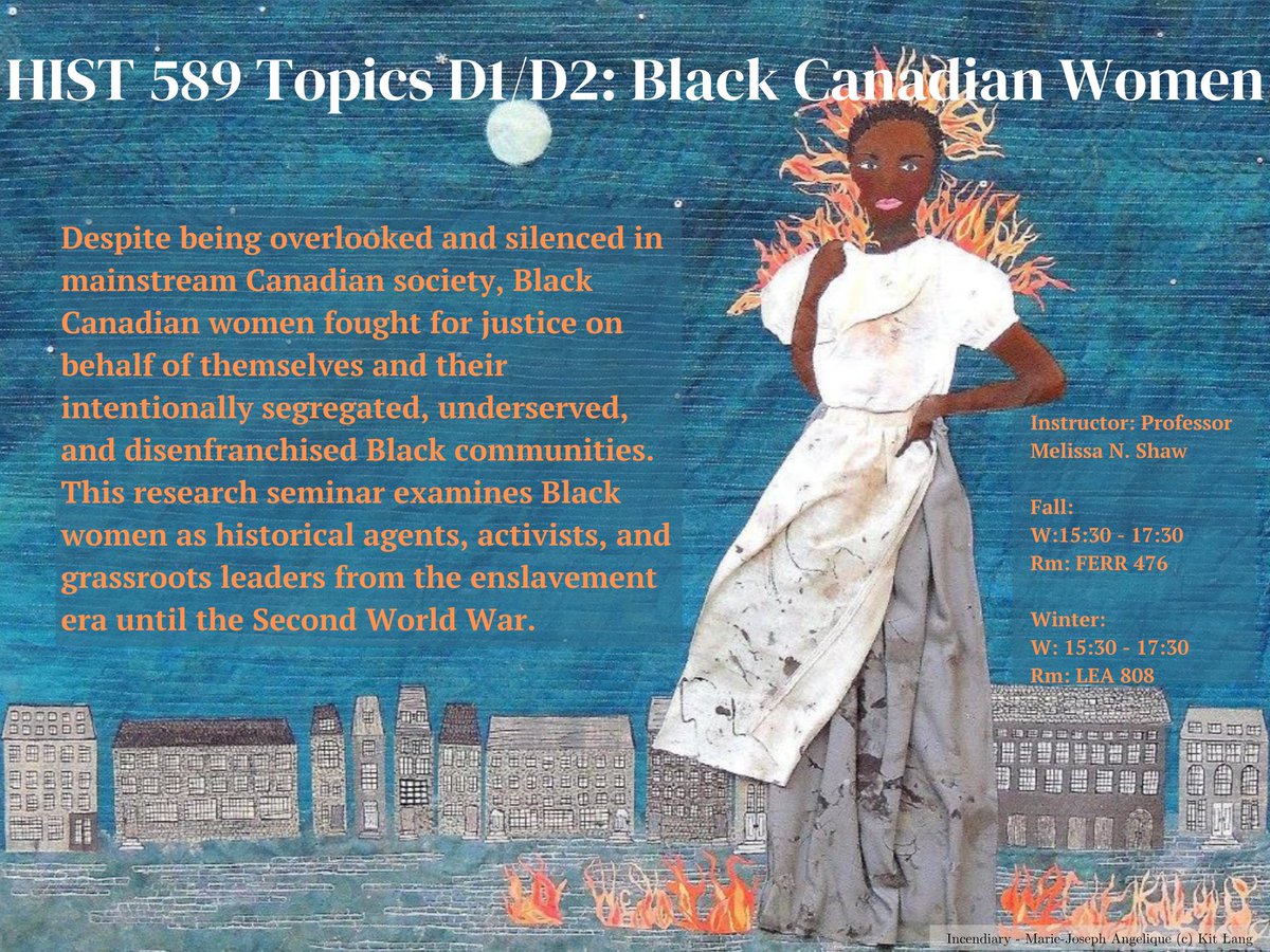 MelissaNShaw's tweet photo. I'm excited to teach 'Black Canadian Women: Belonging and Liberation Politics' this fall and winter @mcgillu. There's still room in the course, so feel free to share! https://t.co/V8J2pxEzs8