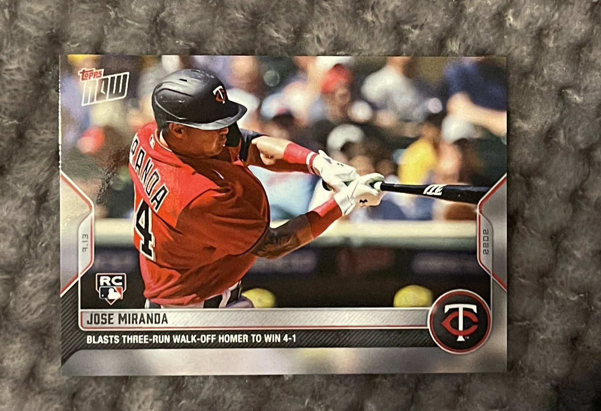 #MNTwins Jose Miranda got a #ToppsNow offering for his thunderous walkoff blast.

RT for a chance to win it here. Must be following to be eligible.