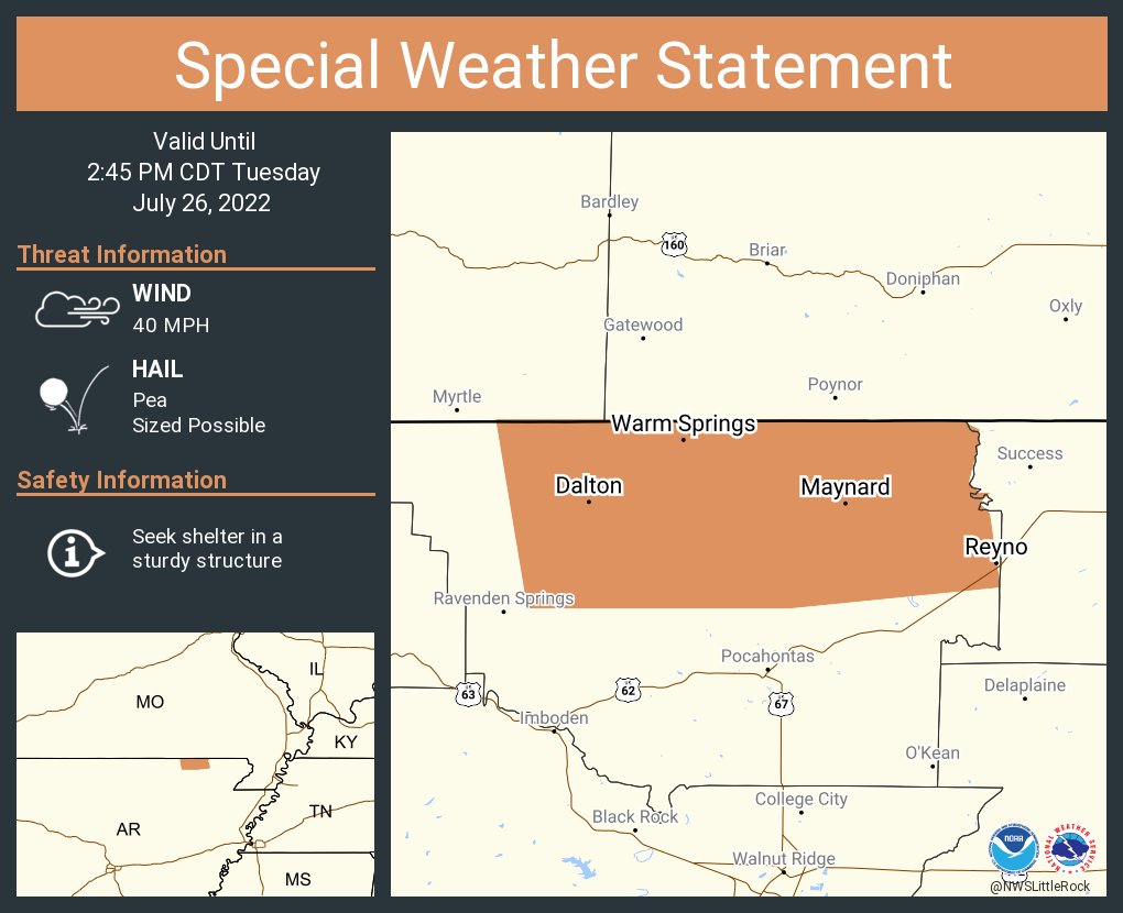 NWS Little Rock on Twitter "A special weather statement has been