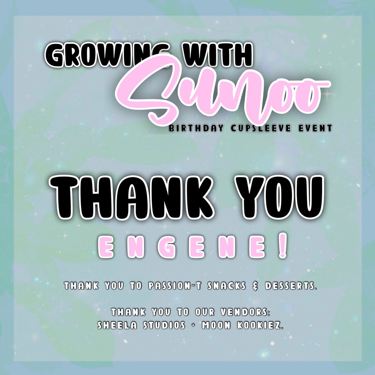 ENHYPEN_BayArea's tweet photo. THANK YOU Engene for celebrating Growing with Sunoo 🌷 with us! 

Thank you to Passion-T for always being such amazing co-hosting with us!

Shout out to our wonderful vendors @sheelastudios and @sellkookiez 💕

 @weSTAN_kp0p #GrowingWithSunoo #weSTANsunoo #Enhypen #Engene #Sunoo https://t.co/Qr31lFm3gw