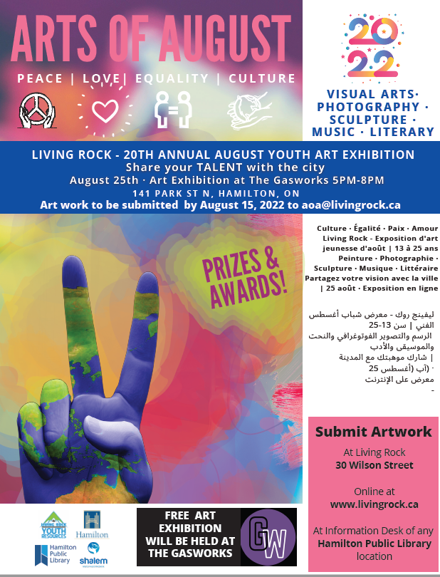 HamiltonLibrary's tweet photo. #TeenTuesday
@LivingRockHamON Arts of August art initiative for youth is open now. Drop off your entry at any of our HPL branches. Full details here: https://t.co/6WJ0lppGhV
#HamOnt #ArtsLiveHere #HPLteens #teens #youth #arts https://t.co/rUUtktDWWI