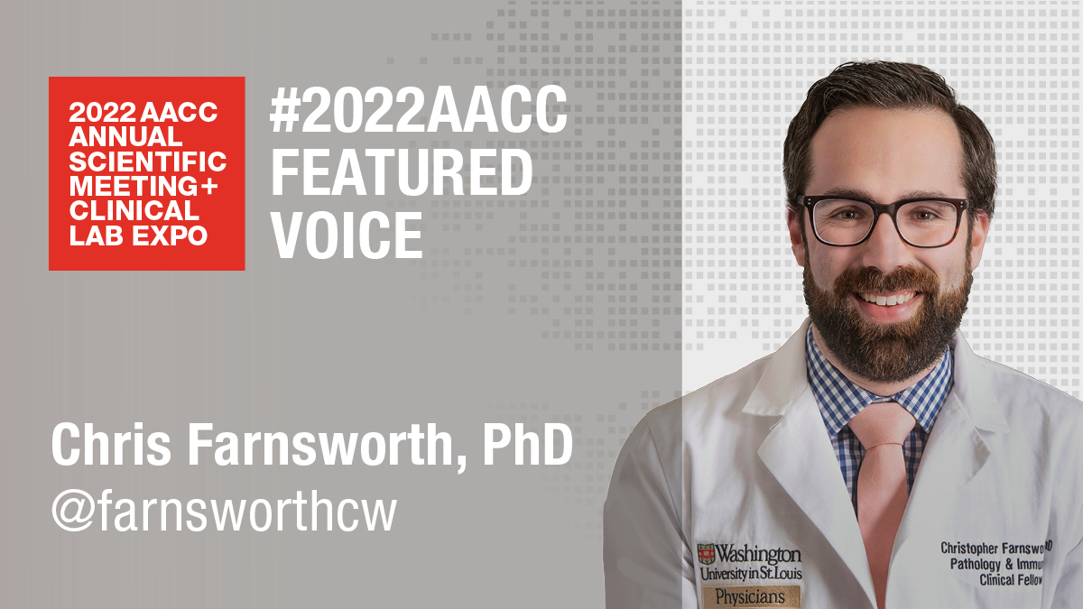 Association for Diagnostics & Laboratory Medicine (@myadlm) on Twitter photo Be sure to follow <a href="/farnsworthcw/">Chris Farnsworth, PhD</a> and all of our Featured Voices during #2022AACC . Be sure to follow <a href="/farnsworthcw/">Chris Farnsworth, PhD</a> and all of our Featured Voices during #2022AACC .
