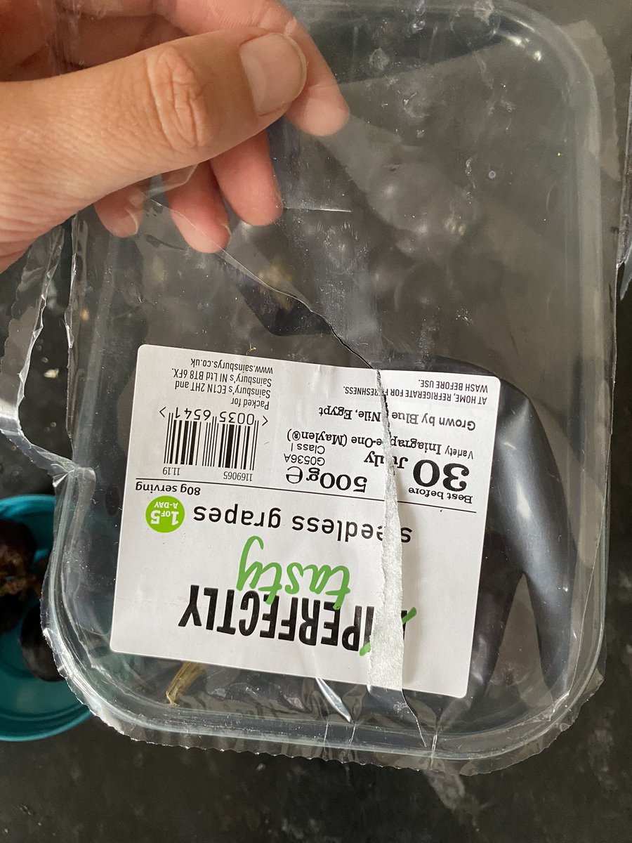 Tommos_way's tweet photo. @sainsburys I brought these grapes yesterday to open them today to find they were mouldy, covered in cobwebs and had a spiders egg in the middle of the bunch https://t.co/YlZ6YK0gKU