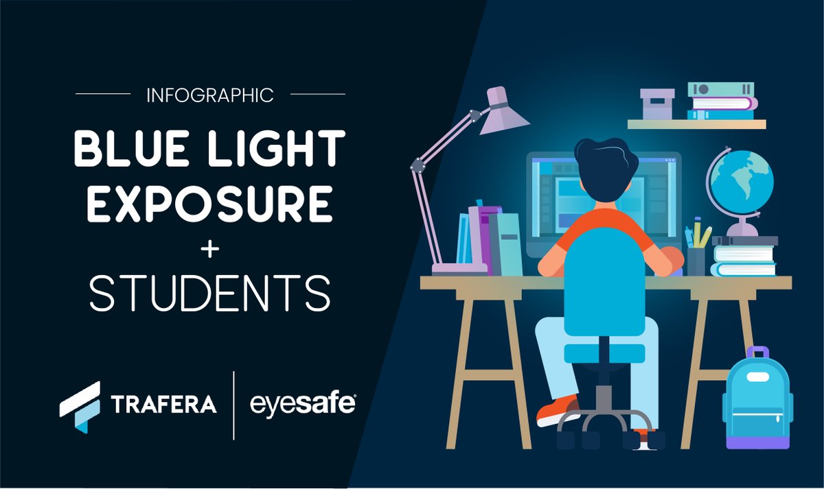 What is blue light exposure, + why should you be concerned about its harmful effects on children and teens? We've partnered with @EyesafeOfficial to bring you an infographic about blue light and how you can best protect your students. Download: go.trafera.com/3b6NvkN #EdTech
