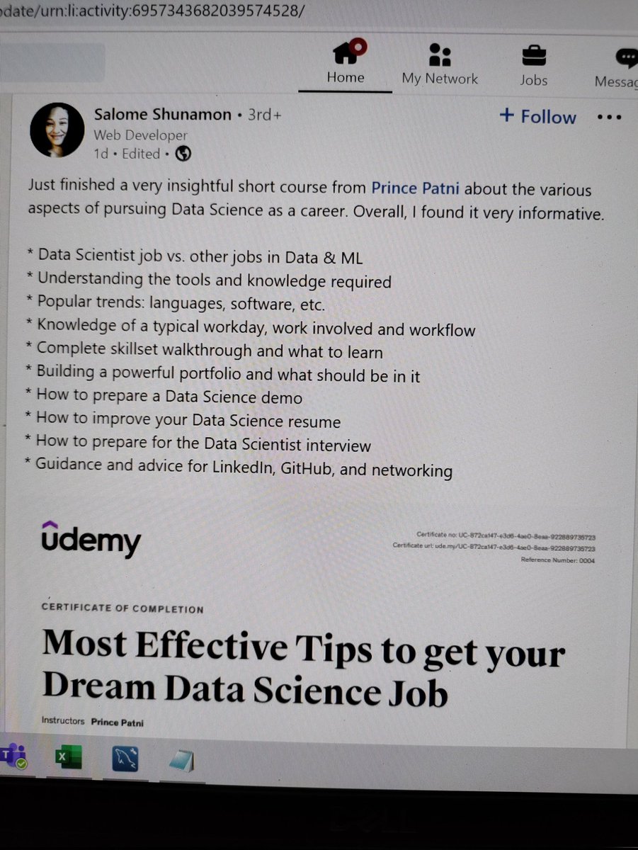 princepatni's tweet photo. Feels great to get such inspiring mentions & feedback on @LinkedInIndia @udemy @TIBCO #edtech #onlineinstructor #udemy #datascience #businessintelligence #DataAnalytics #businessanalytics #udemycoupon #100daysofcode #ml #ai #python #github #linkedin #interview #resume #developer https://t.co/16YIHJ7NhI