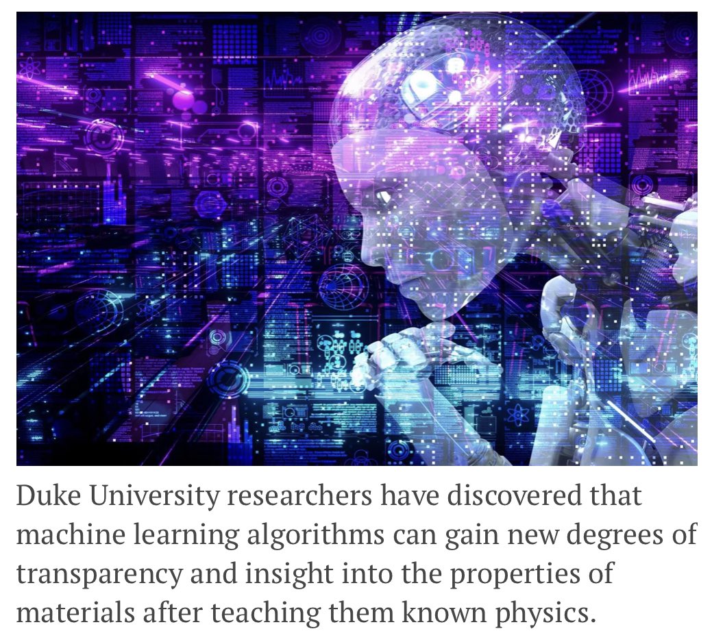 Teaching #Physics to #AI Can Allow the AI to Make New Discoveries on Its Own: scitechdaily.com/teaching-physi… HT @Veuu_Inc 
————
#BigData #DataScience #MachineLearning #DeepLearning #ArtificialIntelligence #MaterialsScience
