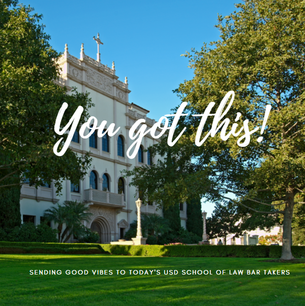 Thinking of all our amazing graduates taking the CA Bar exam today #YouGotThis