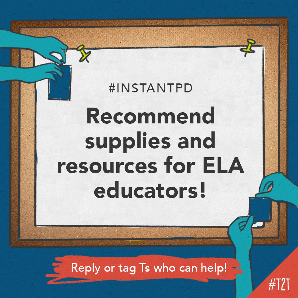 teacher2teacher's tweet photo. If a fellow T asked you for tips on setting up a new ELA classroom, what supplies would you recommend?

Share your suggestions with T @nancytaughtyou!

#InstantPD #ELAchat #SPEDchat #PLN https://t.co/JnkWTtQrlG