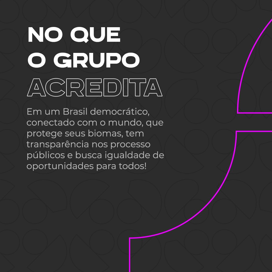 Olá, 
Somos o Derrubando Muros (DM), um grupo apartidário e diverso que batalha por um Brasil mais justo, inclusivo e conciliado com o progresso mundial, em equilíbrio com o meio ambiente.